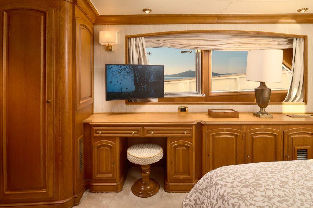 Pulse master suite Puleo Inc interior teak and joinery