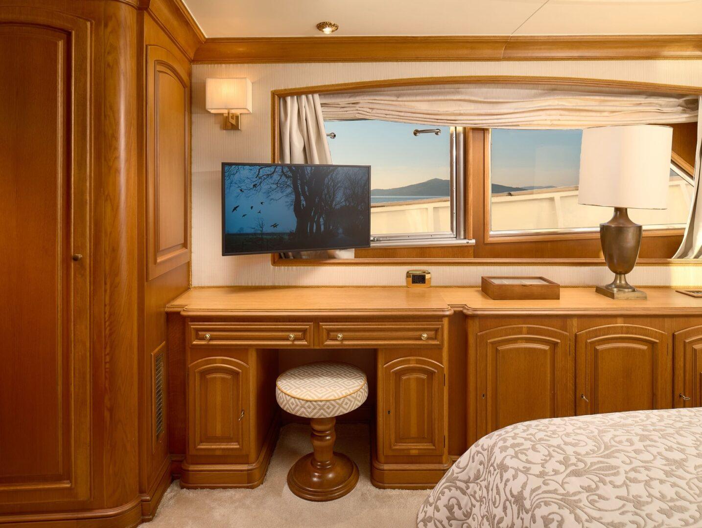 Pulse master suite Puleo Inc interior teak and joinery