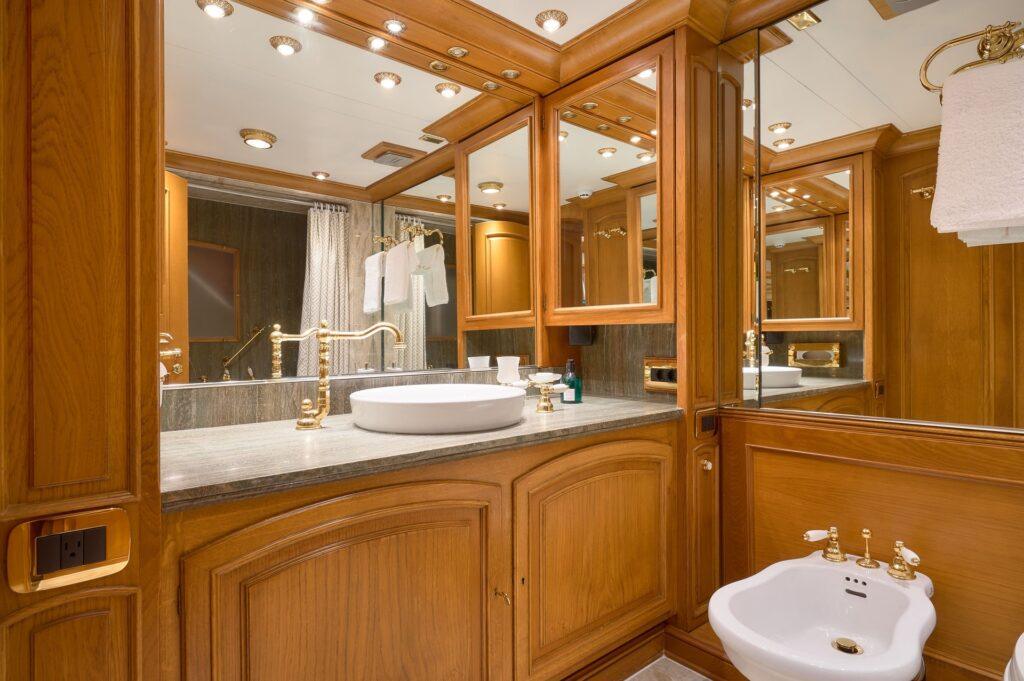 Pulse master suite Puleo Inc interior teak and joinery