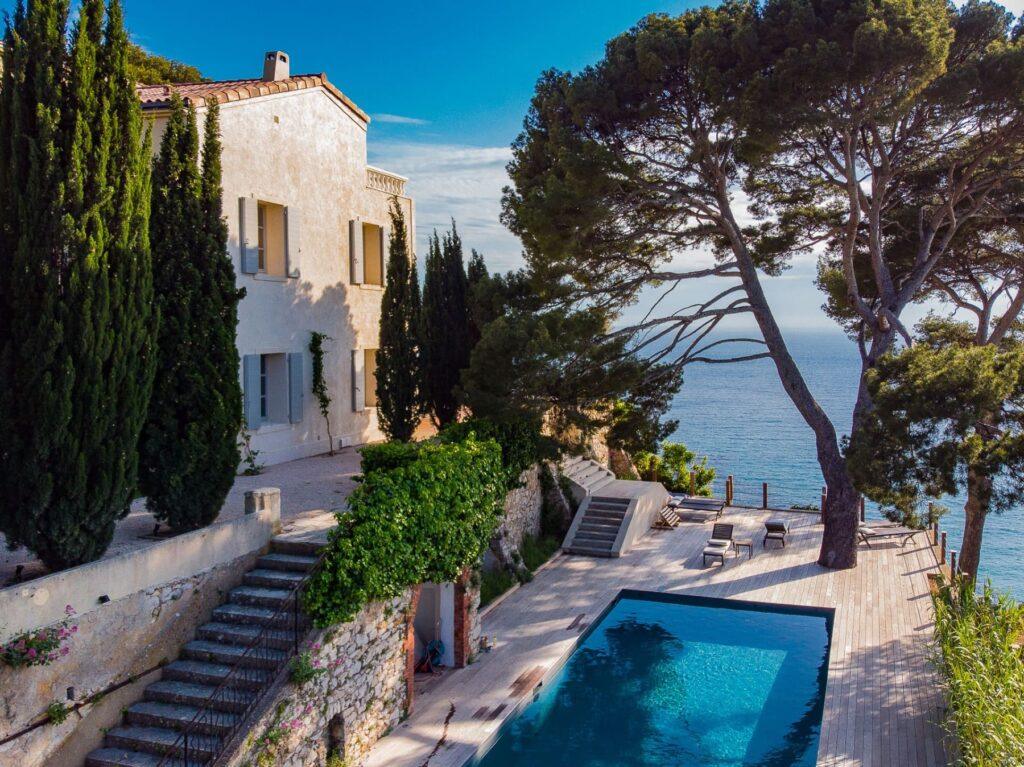 aerial view of Villa L'instant pool and estate, Calanques National Park Cassis