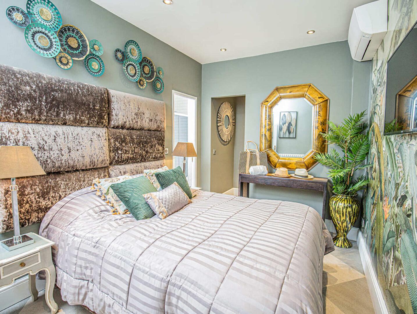 Luxury interior bedroom at Villa Cap Élan, Cap d'Antibes