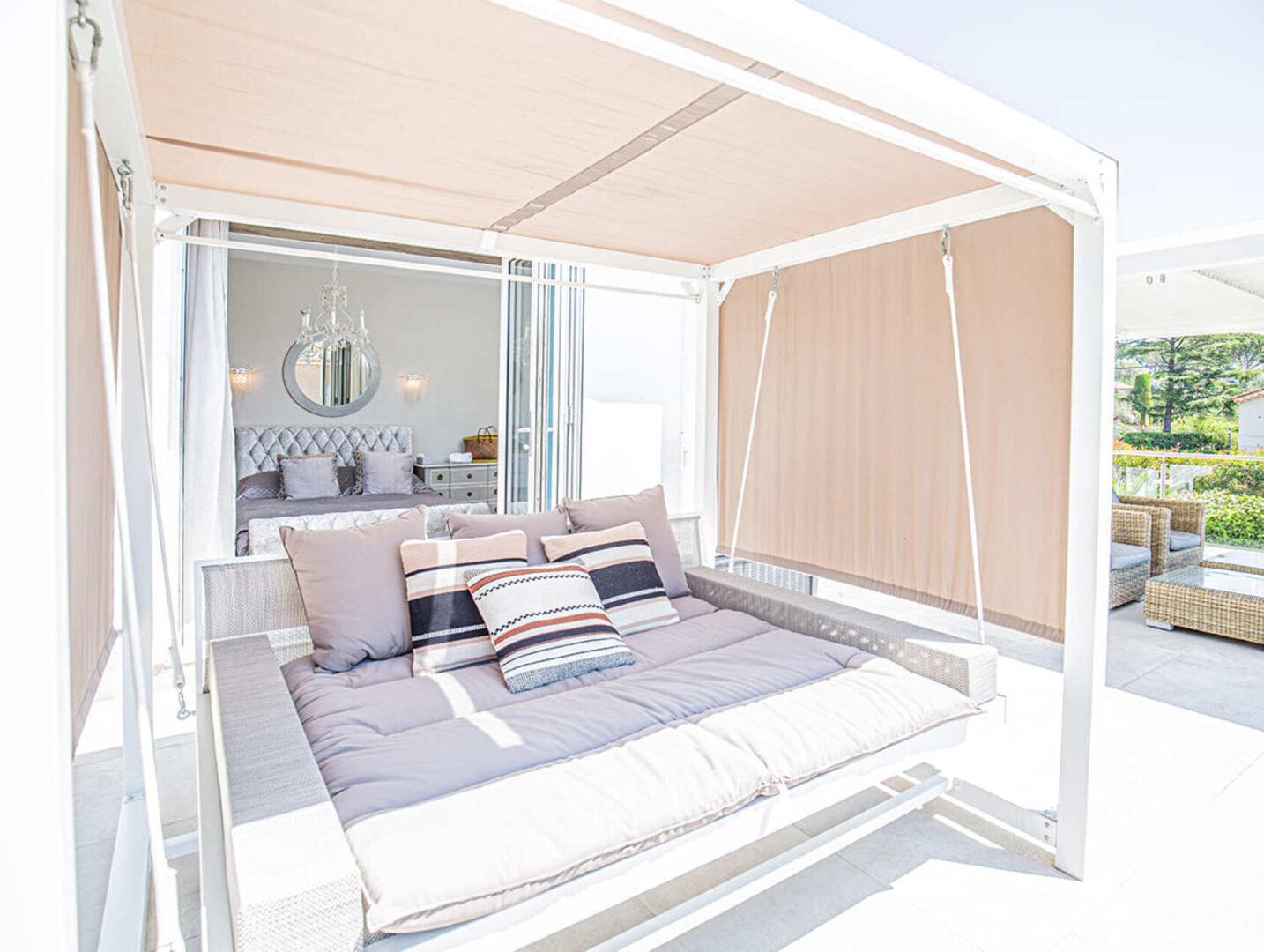 Luxury interior bedroom at Villa Cap Élan, Cap d'Antibes