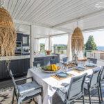 Outdoor lounge area and heated pool at Villa Cap Élan, Cap d'Antibes, Côte d'Azur