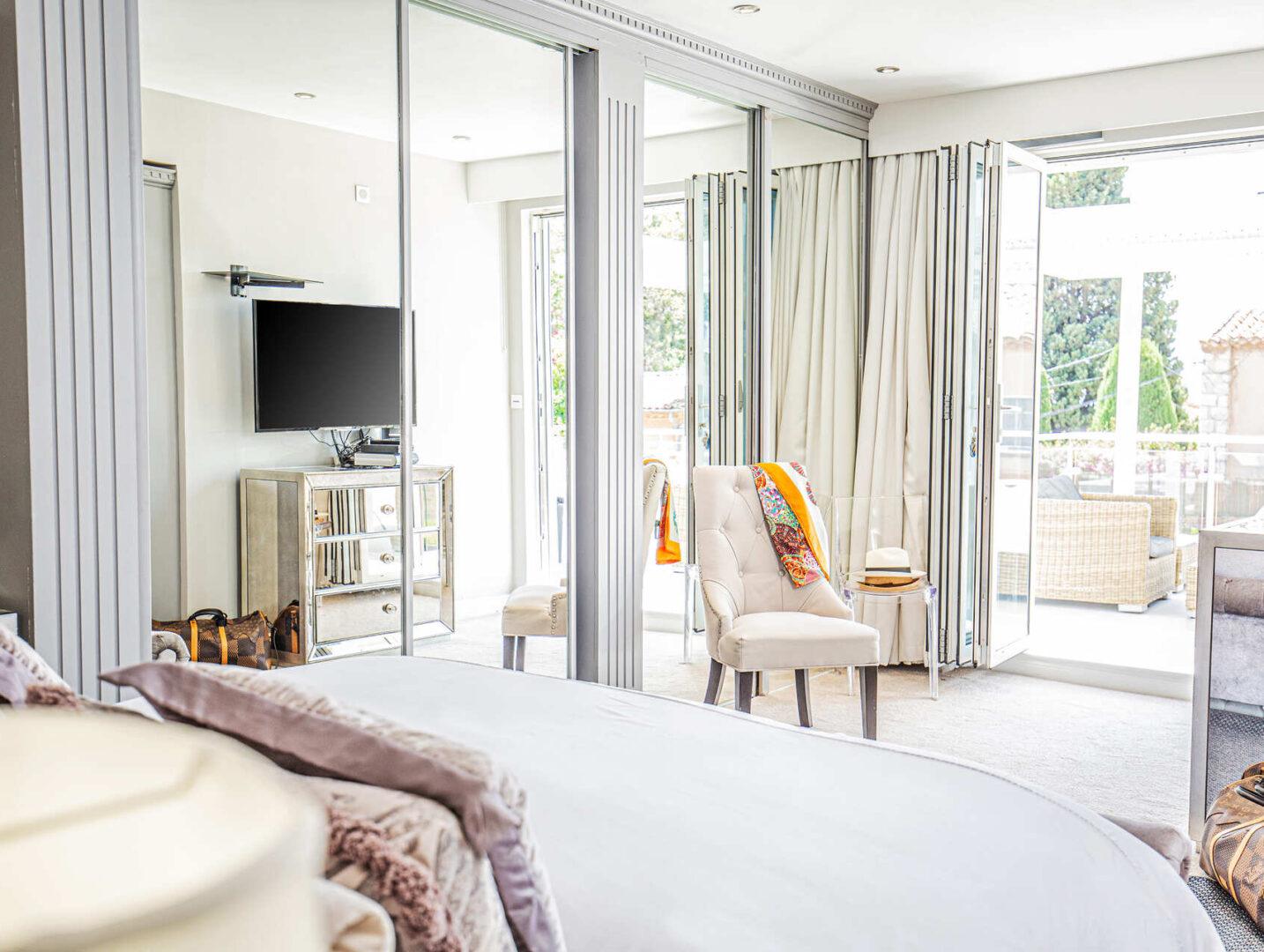 Luxury interior bedroom at Villa Cap Élan, Cap d'Antibes