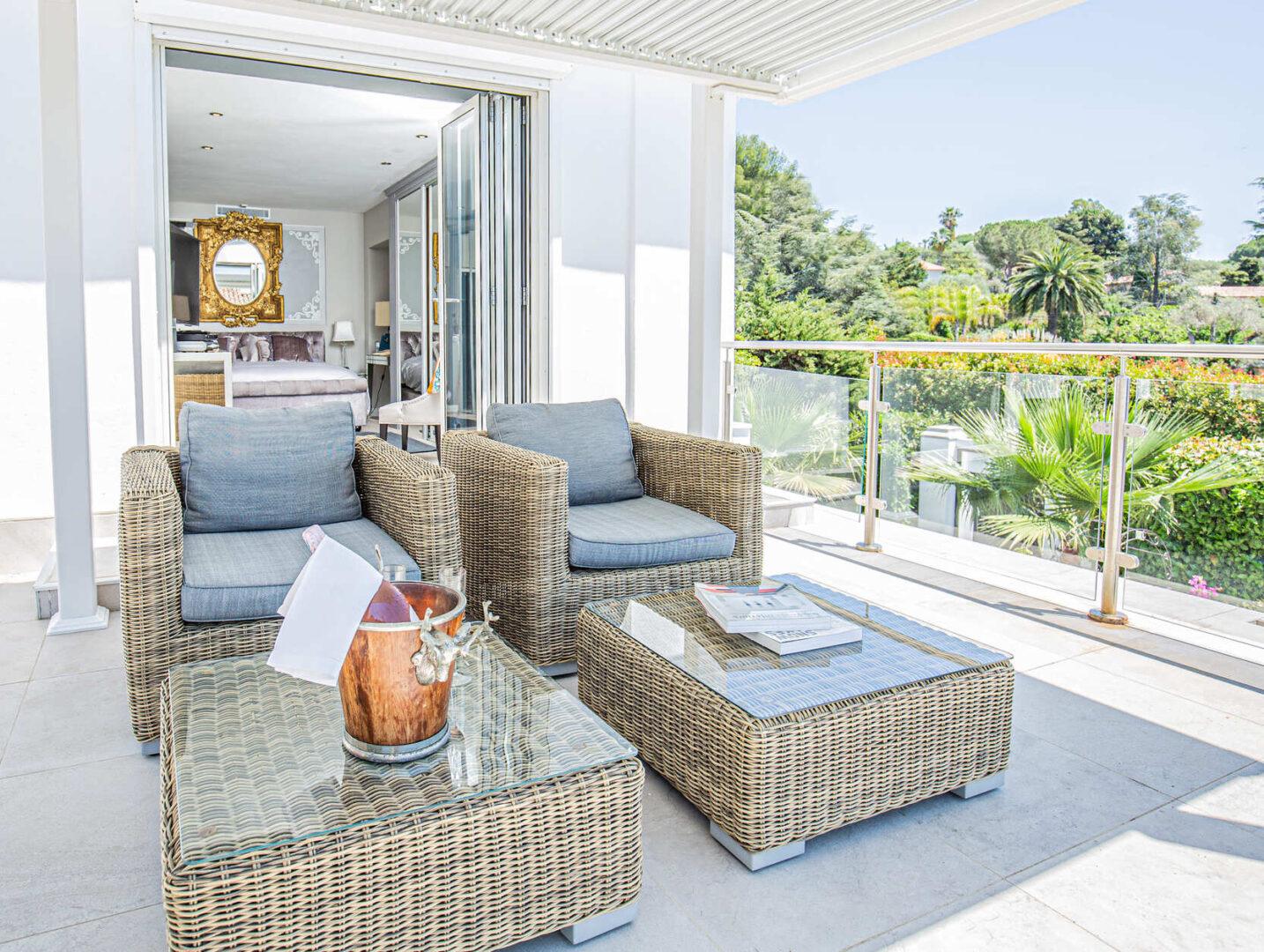 Luxury interior bedroom at Villa Cap Élan, Cap d'Antibes