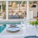 Outdoor lounge area and heated pool at Villa Cap Élan, Cap d'Antibes, Côte d'Azur