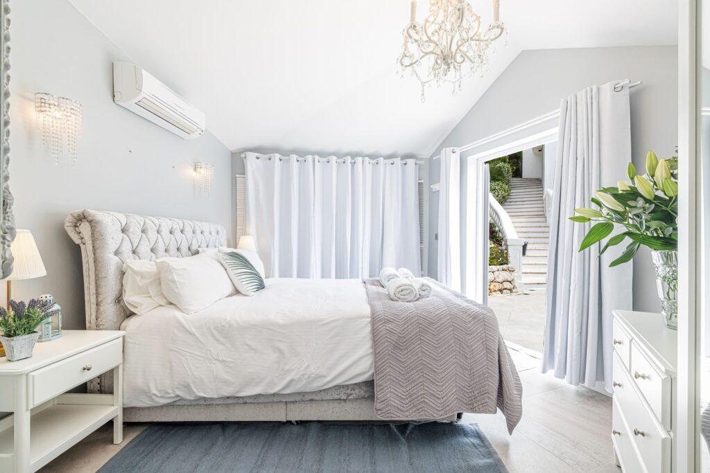 Luxury interior bedroom at Villa Cap Élan, Cap d'Antibes