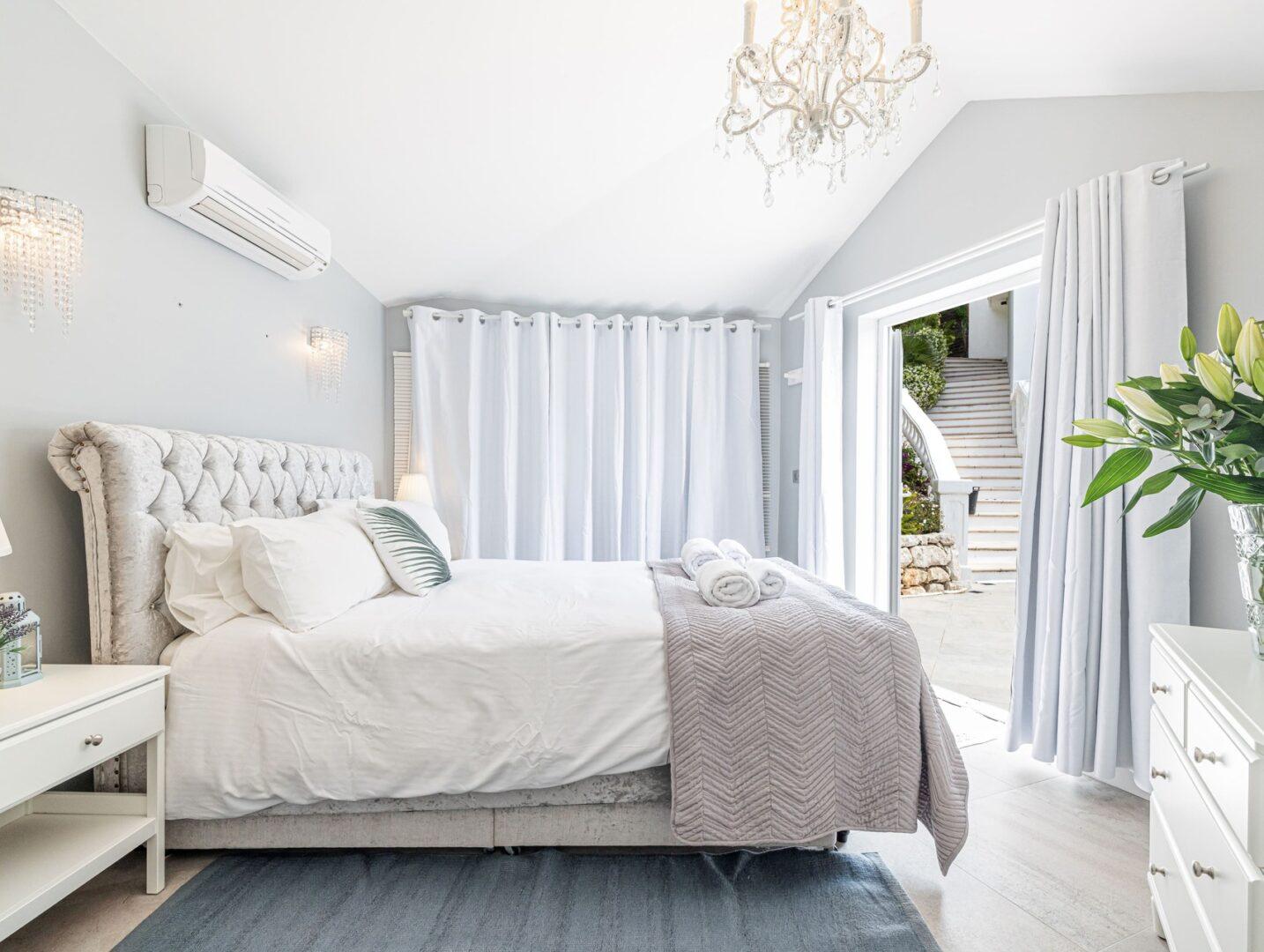 Luxury interior bedroom at Villa Cap Élan, Cap d'Antibes