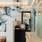 luxury en-suite bedroom with sea view at Vos Estate, 11-bedroom villa Mykonos
