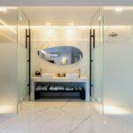 luxury en-suite bedroom with sea view at Vos Estate, 11-bedroom villa Mykonos